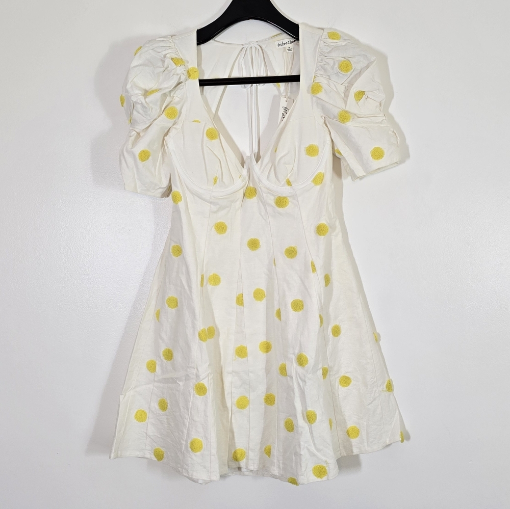 For Love & Lemons Claude Mini Dress Polka Dot Medium NWT New - Picture 4 of 10